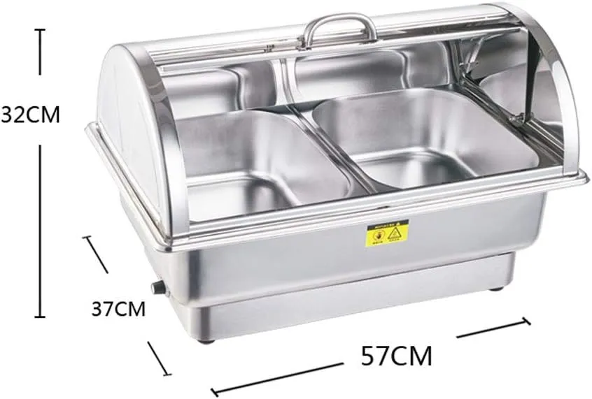 Stainless Steel Buffet Stove and an Electric hot Pot Warming Plate Food Heater Suitable for buffets, Restaurants, Parties, Events, Family banquets,B-Twin