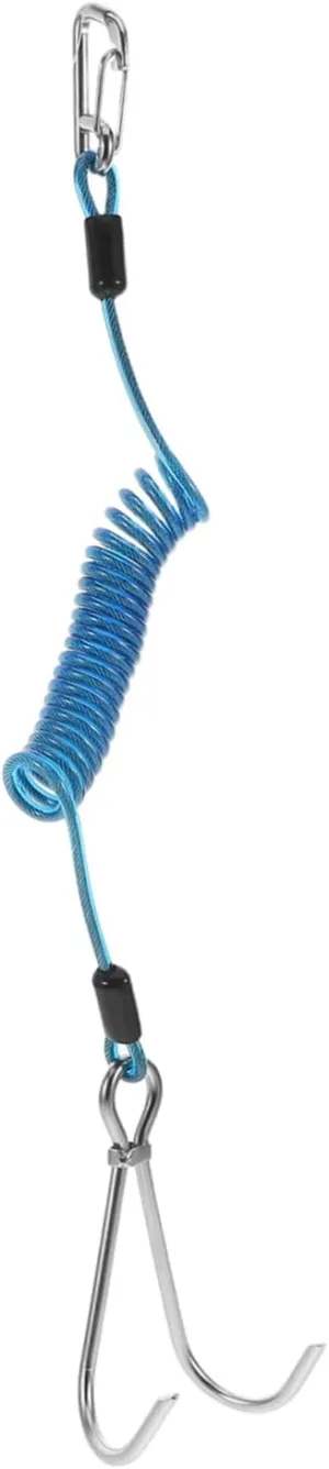 Stainless Steel Double Hook Diving Gear with Safety Spring Rope Essential Diving Accessory for Scuba Diving Saltwater Fishing and Boat Anchoring Lightweight and Durable