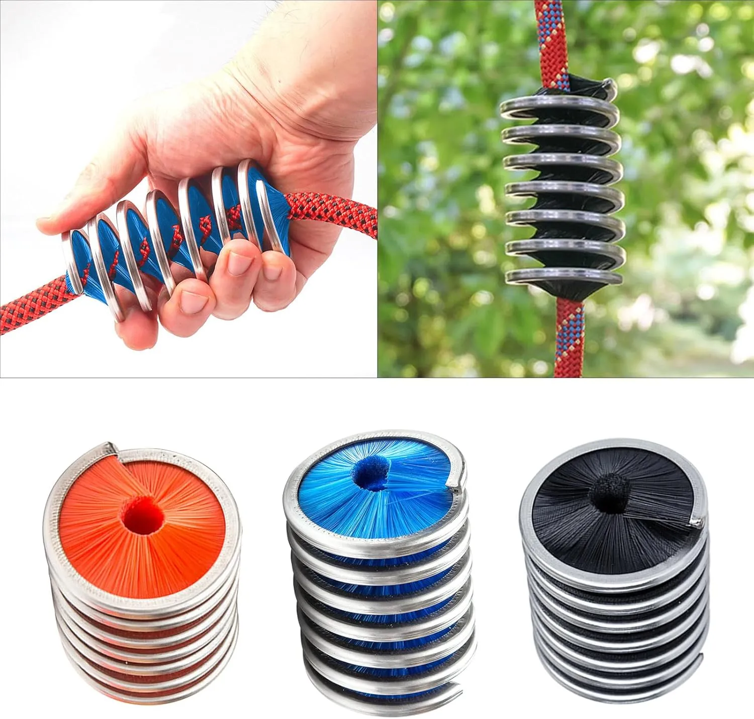 Stainless Steels Outdoor Rock Climbing Rope Nylon Brush Tools for Caving Arborist Cord Tree Caving Rope Cord