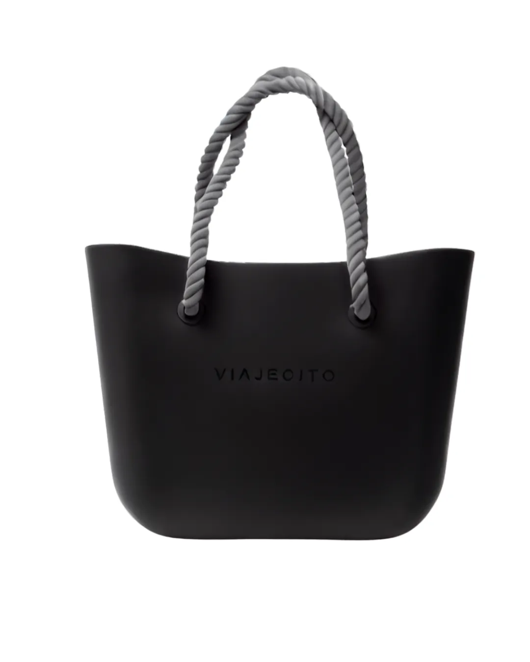 Standard Beach Tote Set - Black with Natural Lining
