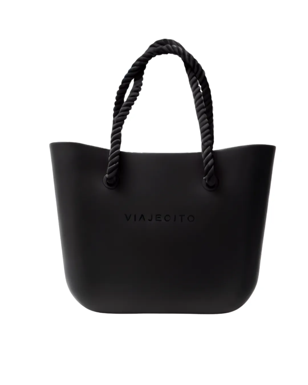 Standard Beach Tote Set - Black with Natural Lining