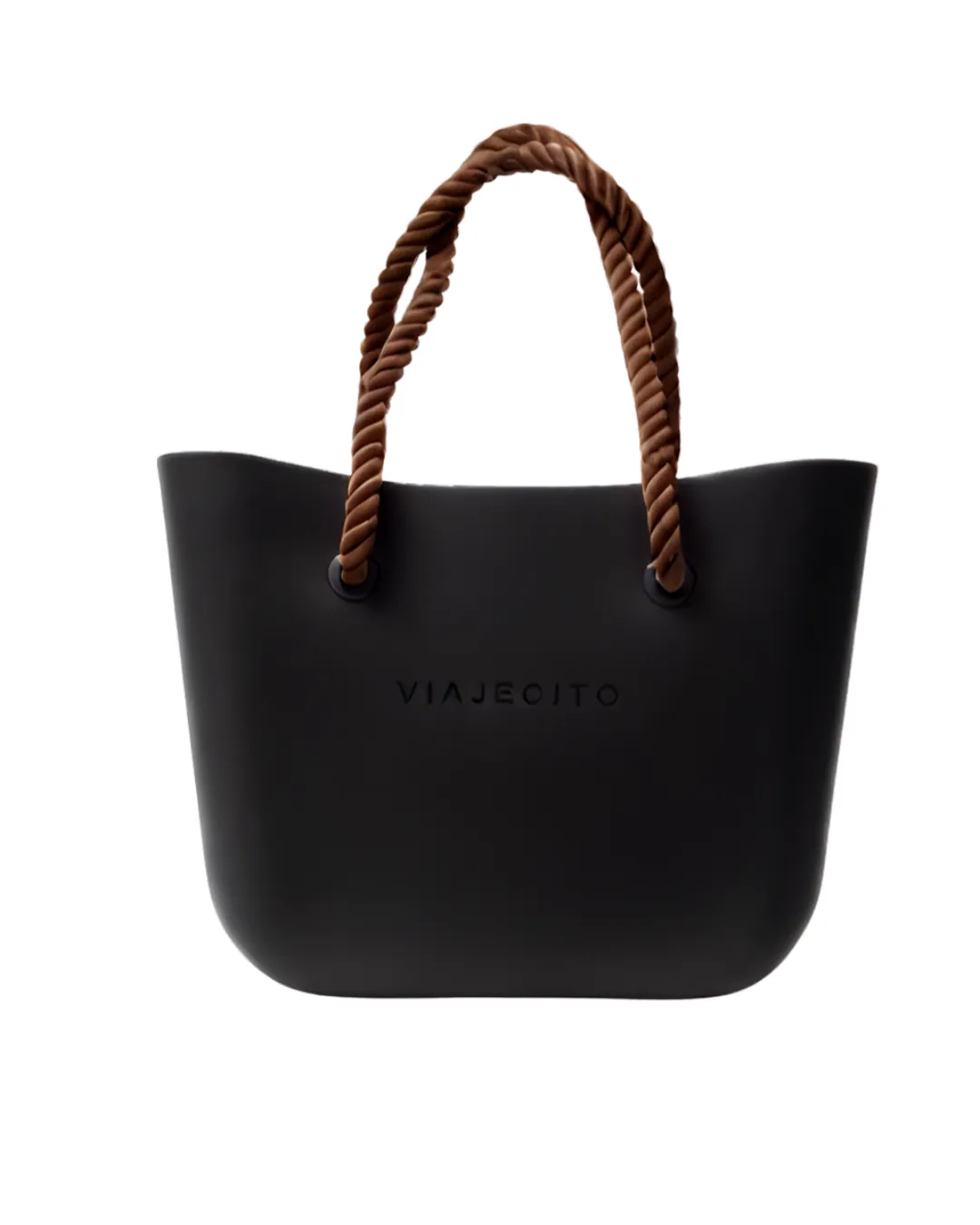 Standard Beach Tote Set - Black with Natural Lining