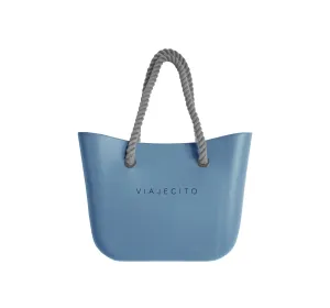 Standard Beach Tote Set - Cowboy Blue with Natrual Lining