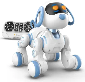 STEMTRON Programmable Remote Control Robot Cat Robot Dog for Kids, Interactive Robotic Dog Robotic Cat, Robo Dog Robo Cat, RC Robot with Touch Sensing, LED Eyes, Dance & Music
