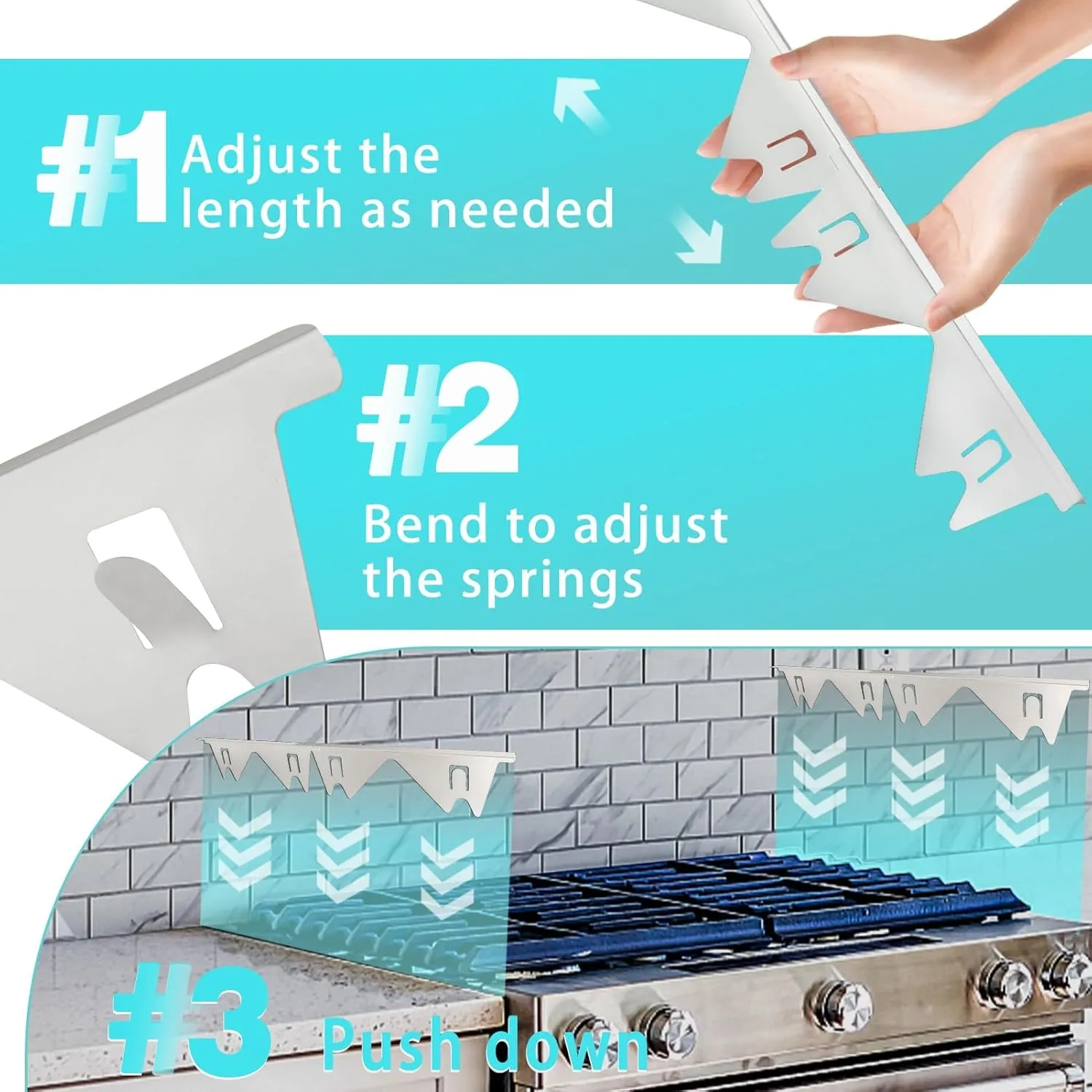 Stove Gap Covers Stainless Steel, 2 Pack Stove Gap Filler Easy Retractable Length 13.8" to 27.5", Width 0.79" ALMCALS Range Trim Kit, Heat Resistant Guard Between Stove Top & Counter