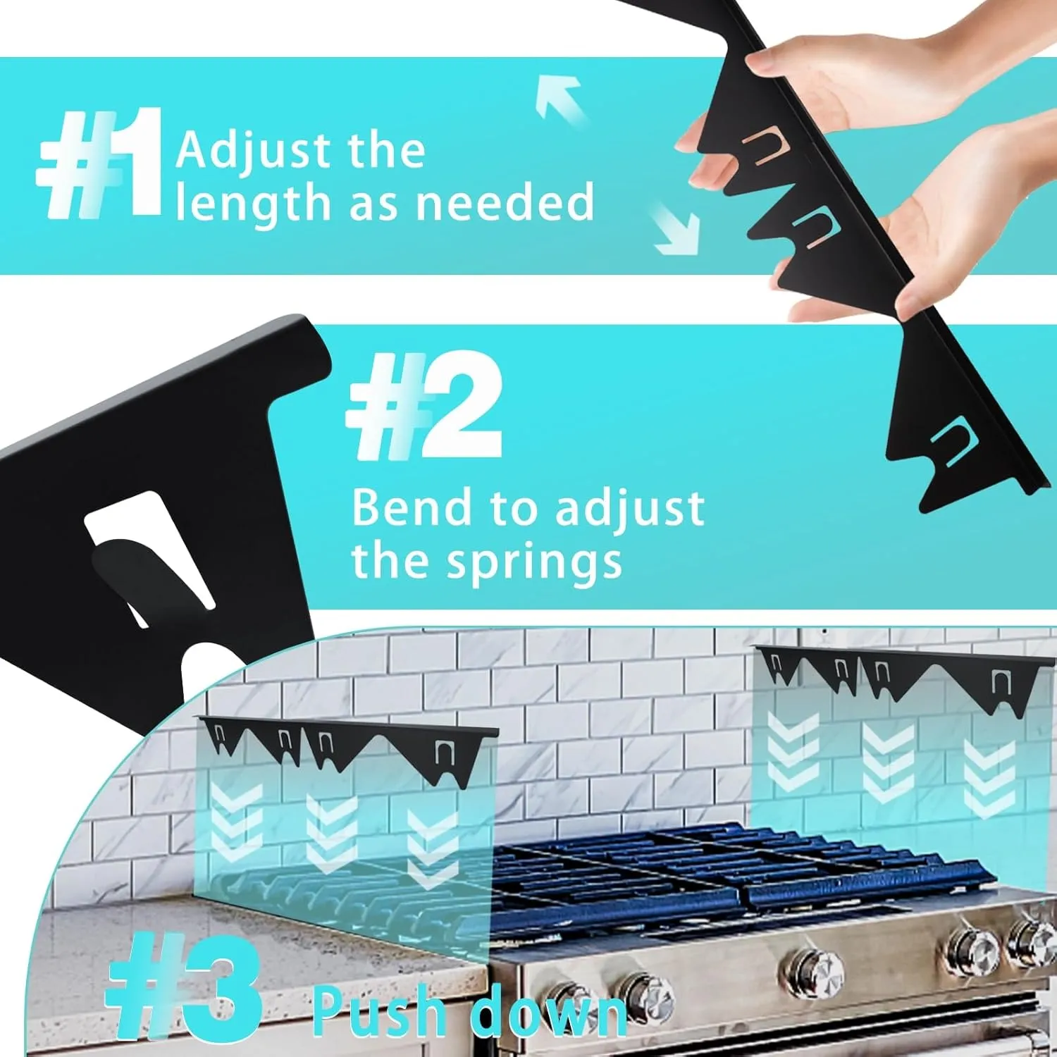 Stove Gap Covers Stainless Steel, 2 Pack Stove Gap Filler Easy Retractable Length 13.8" to 27.5", Width 0.79" ALMCALS Stove Gap Guards Range Trim Kit, Heat Resistant Guard Between Stove Top & Counter