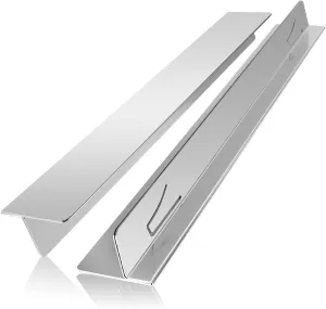 Stove Gap Covers Stainless Steel Stove Gap Filler,13.8'' to 27.5'' Adjustable Length (2PCS),Oven Stove Side Gap Guards Between Stove top and Counter for Kitchen,Range Trim Kit,Heat Resistant,Silver