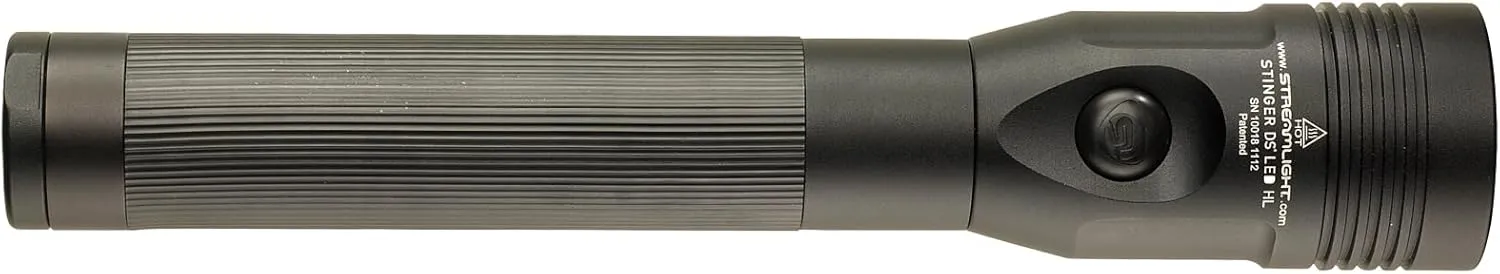 Streamlight 75458 Stinger DS LED HL 800-Lumen Rechargeable Dual Switch Flashlight with 120-Volt AC/12-Volt DC Smart Charge Piggyback Charger (NiMH), Black