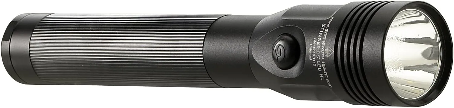 Streamlight 75458 Stinger DS LED HL 800-Lumen Rechargeable Dual Switch Flashlight with 120-Volt AC/12-Volt DC Smart Charge Piggyback Charger (NiMH), Black