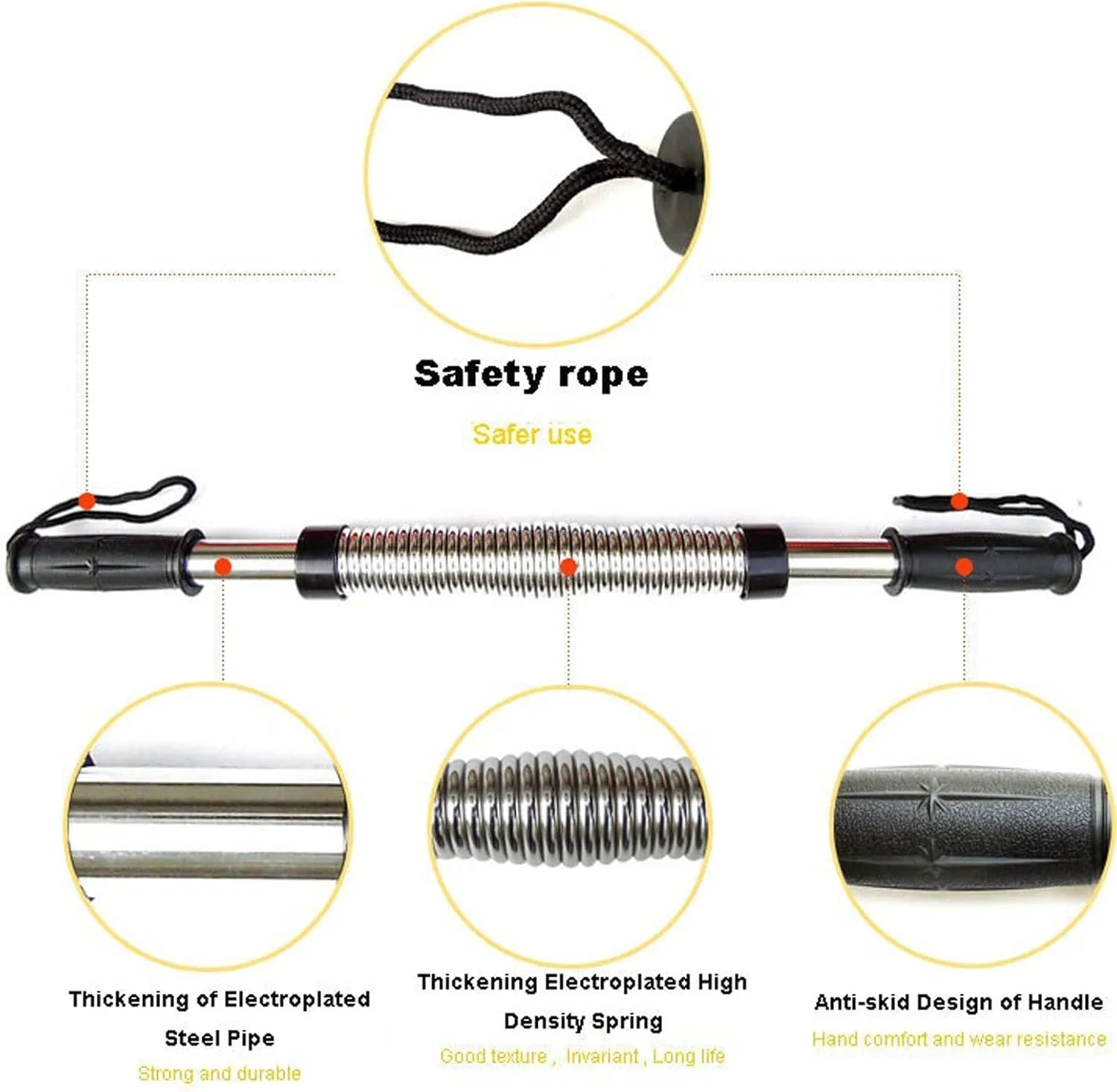 Strength Training Grip Strengtheners Fitness Equipment Spring Arm Strength Hand Gripper Arm Power Electroplate Gym Expander Forearm Power Twister