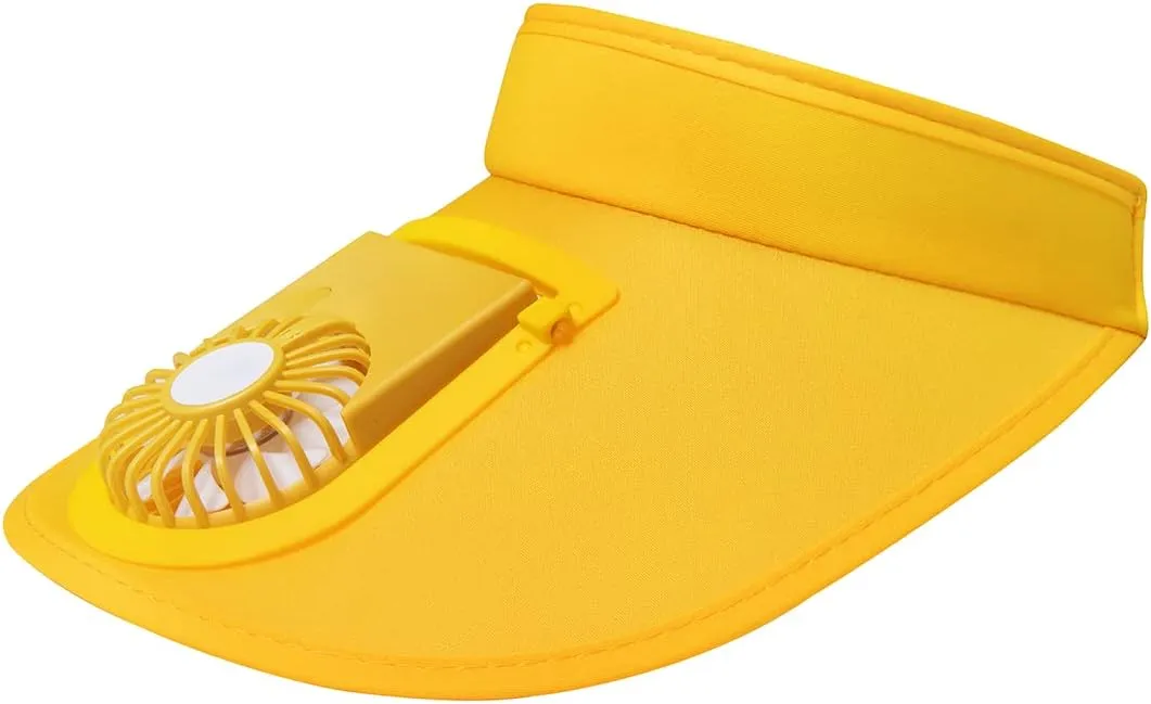 Sun Visor Hats with Fan-Three Temp Settings-Large Area Sun Protection,Visors for Women/Men/Kids,Adjustable Elastic Buckle