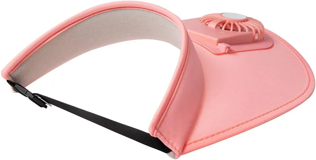 Sun Visor Hats with Fan-Three Temp Settings-Large Area Sun Protection,Visors for Women/Men/Kids,Adjustable Elastic Buckle