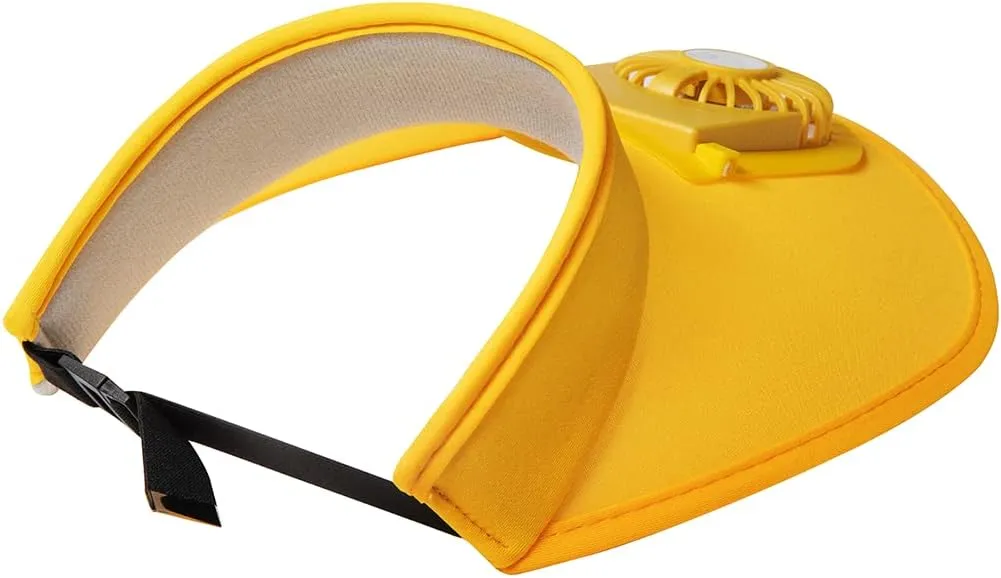 Sun Visor Hats with Fan-Three Temp Settings-Large Area Sun Protection,Visors for Women/Men/Kids,Adjustable Elastic Buckle