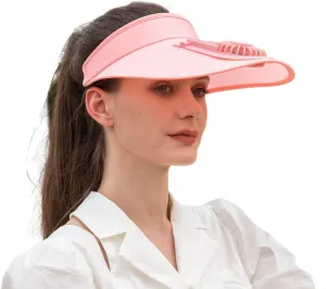 Sun Visor Hats with Fan-Three Temp Settings-Large Area Sun Protection,Visors for Women/Men/Kids,Adjustable Elastic Buckle