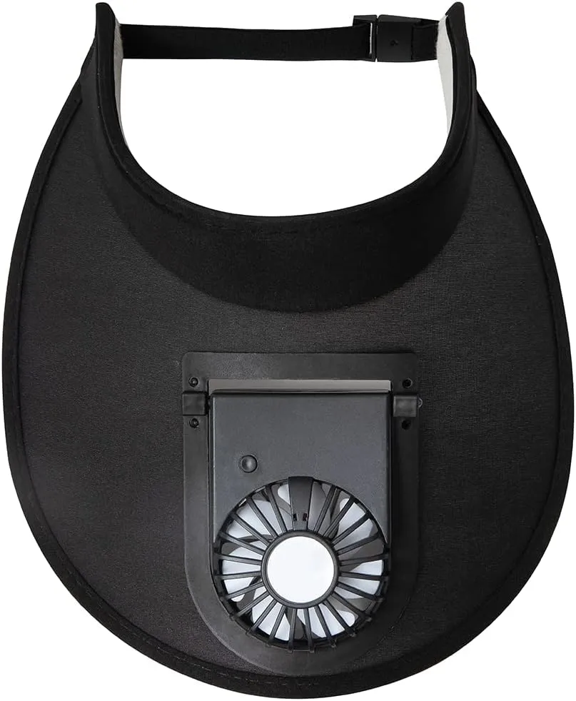 Sun Visor Hats with Fan-Three Temp Settings-Large Area Sun Protection,Visors for Women/Men/Kids,Adjustable Elastic Buckle