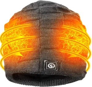 Sun Will Battery Heated Beanie Hat,Electric Rechargeable Warm Winter Heated Fleece Cap