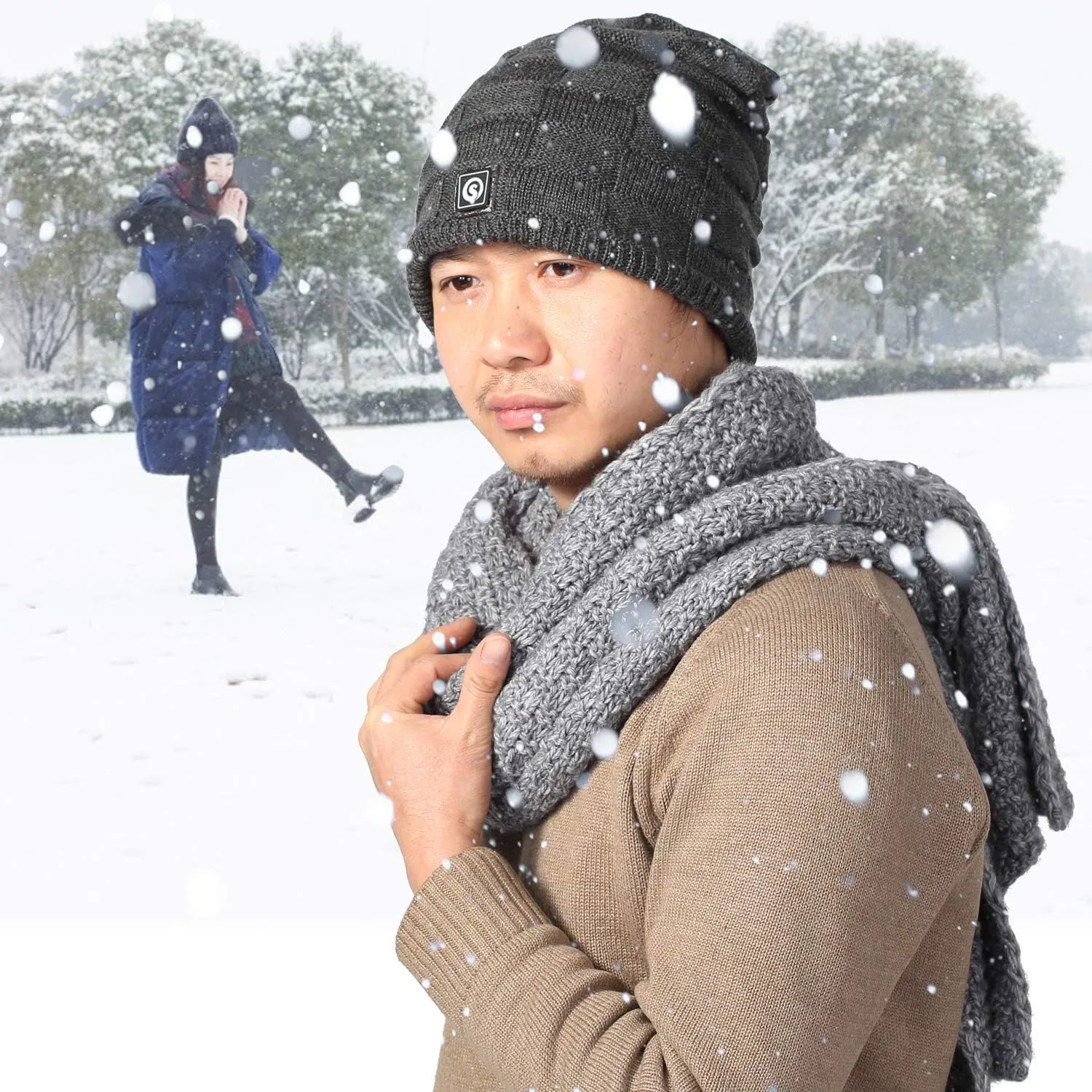 Sun Will Battery Heated Beanie Hat,Electric Rechargeable Warm Winter Heated Fleece Cap