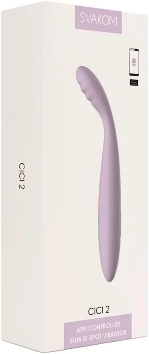 SVAKOM Cici 2 Rechargeable Silicone App Controlled G-Spot Vibrator - Lavender