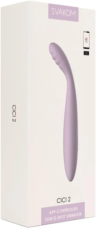 SVAKOM Cici 2 Rechargeable Silicone App Controlled G-Spot Vibrator - Lavender