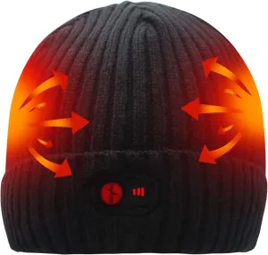 Svpro Battery Heated Beanie Hat - Rechargeable Warm Winter Cap