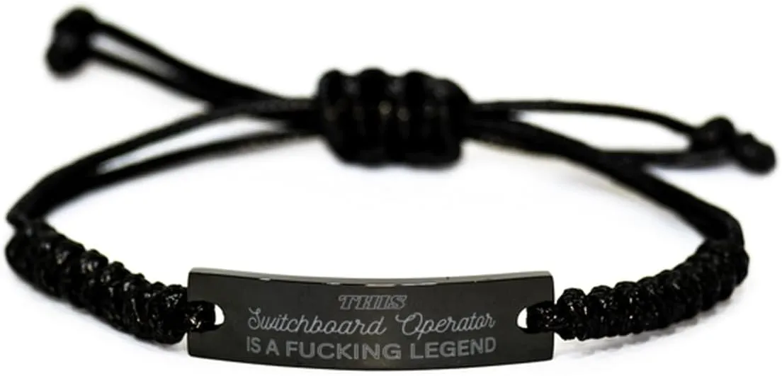 Switchboard Operator Rope Bracelet Birthday Gifts, This Switchboard Operator is a Fucking Legend, Switchboard Operator Christmas Graduation Gifts for Switchboard Operator Engraved Bracelet for Me