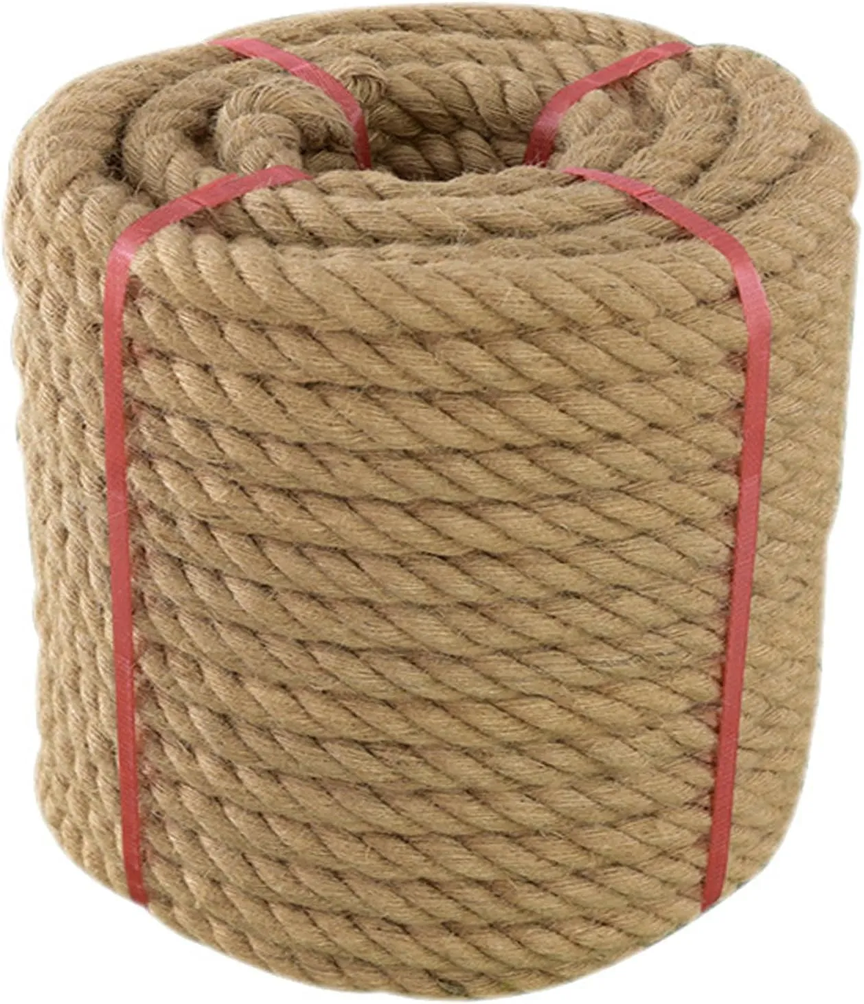 Thick Twisted Manila Ropes 3/4inchx50ft Natural Jute Rope Heavy Duty Hemp Rope for Swing Bed, Crafts, Railing, Tug of War, Landscaping, Gardening, Bundling, Hammock, Home Decorating