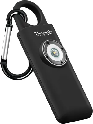 Thopeb® Personal Safety Alarm for Women – 130dB Loud Emergency Siren & SOS Strobe LED Light – Self Defense Keychain, College Dorm Room Essentials for Girls (Charcoal)