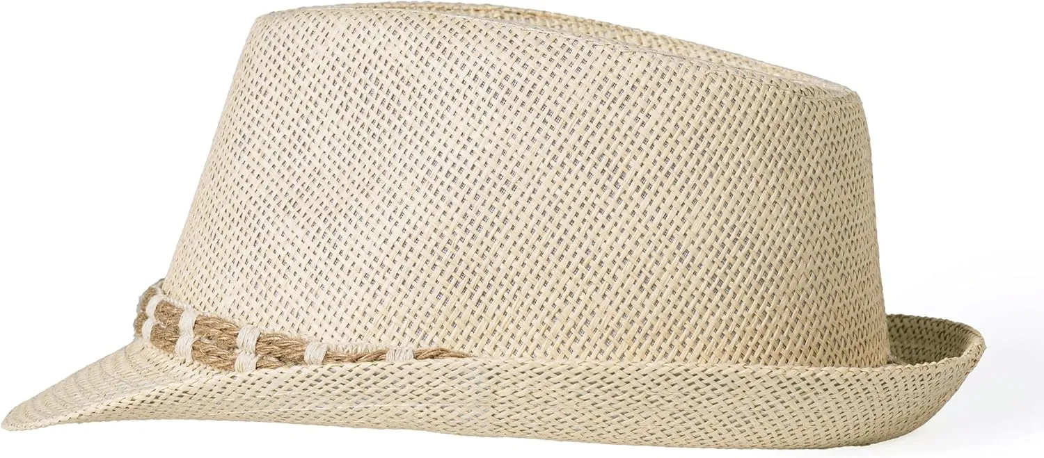 thuizen Panama Jazz Retro Sun Protection Breathable Cool Visor Straw Hat