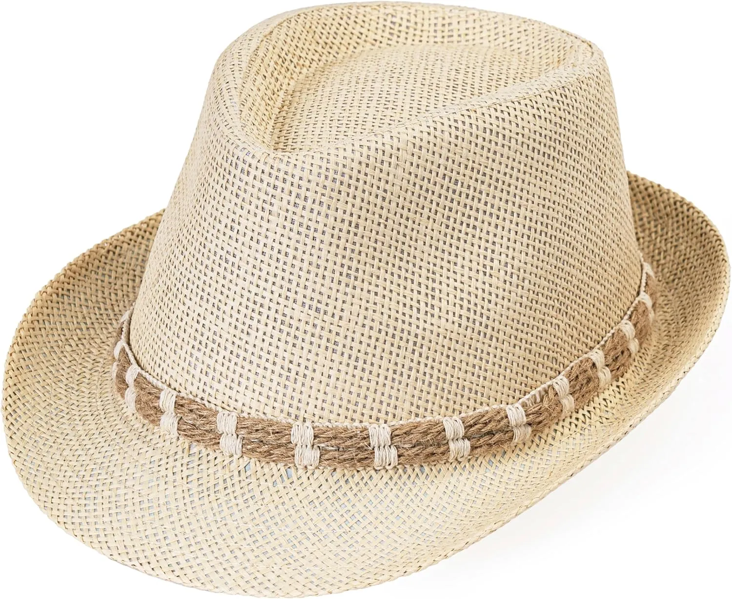 thuizen Panama Jazz Retro Sun Protection Breathable Cool Visor Straw Hat