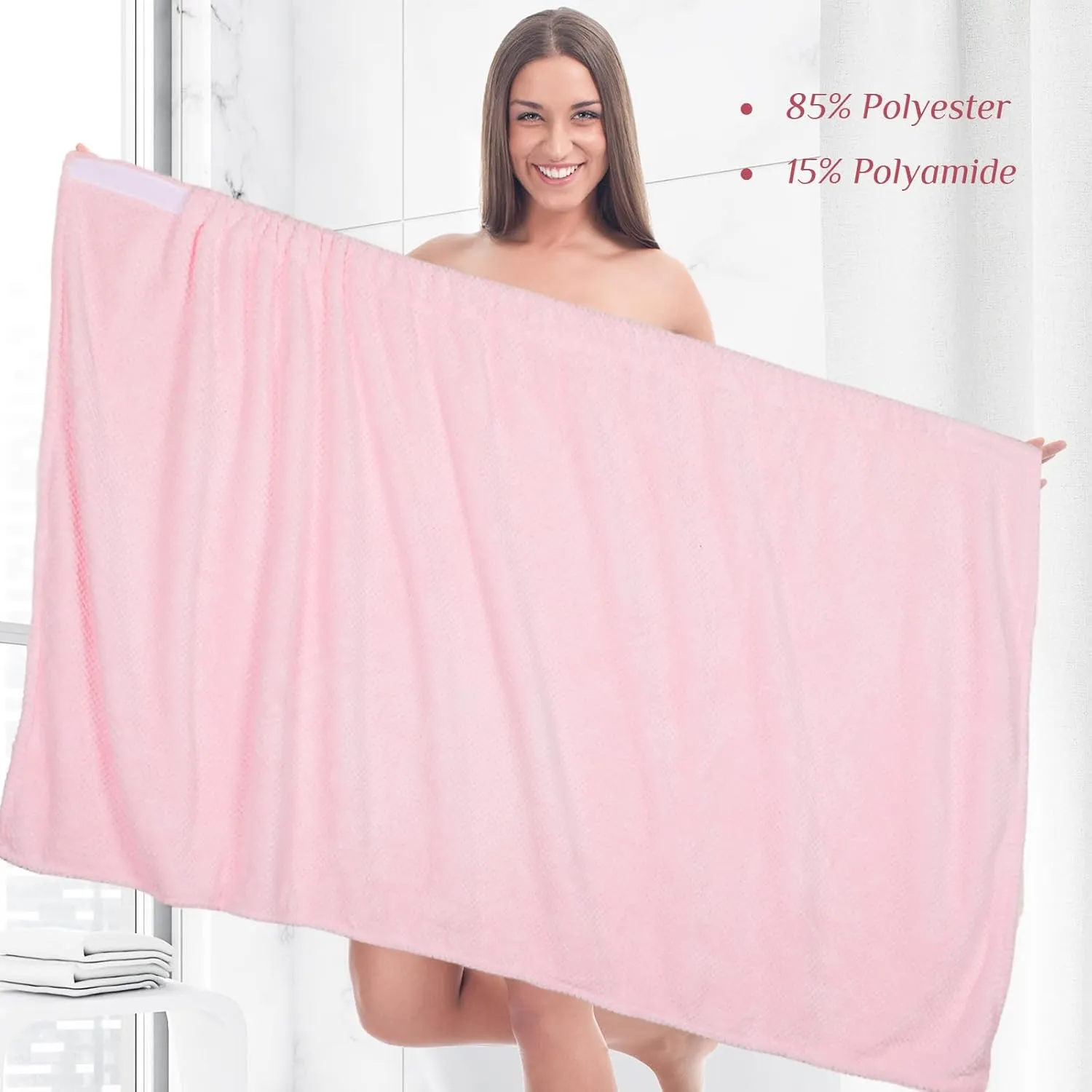 Tigeen 8 Pcs Women's Spa Wraps Lightweight Spa Robes with Adjustable Closure and Elastic Top(Medium,Pink)