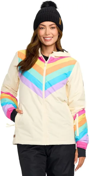 Tipsy Elves Ski Jackets for Women - Bright Colorful Apres Ski Outerwear Hooded Waterproof Snow Jackets for Adults