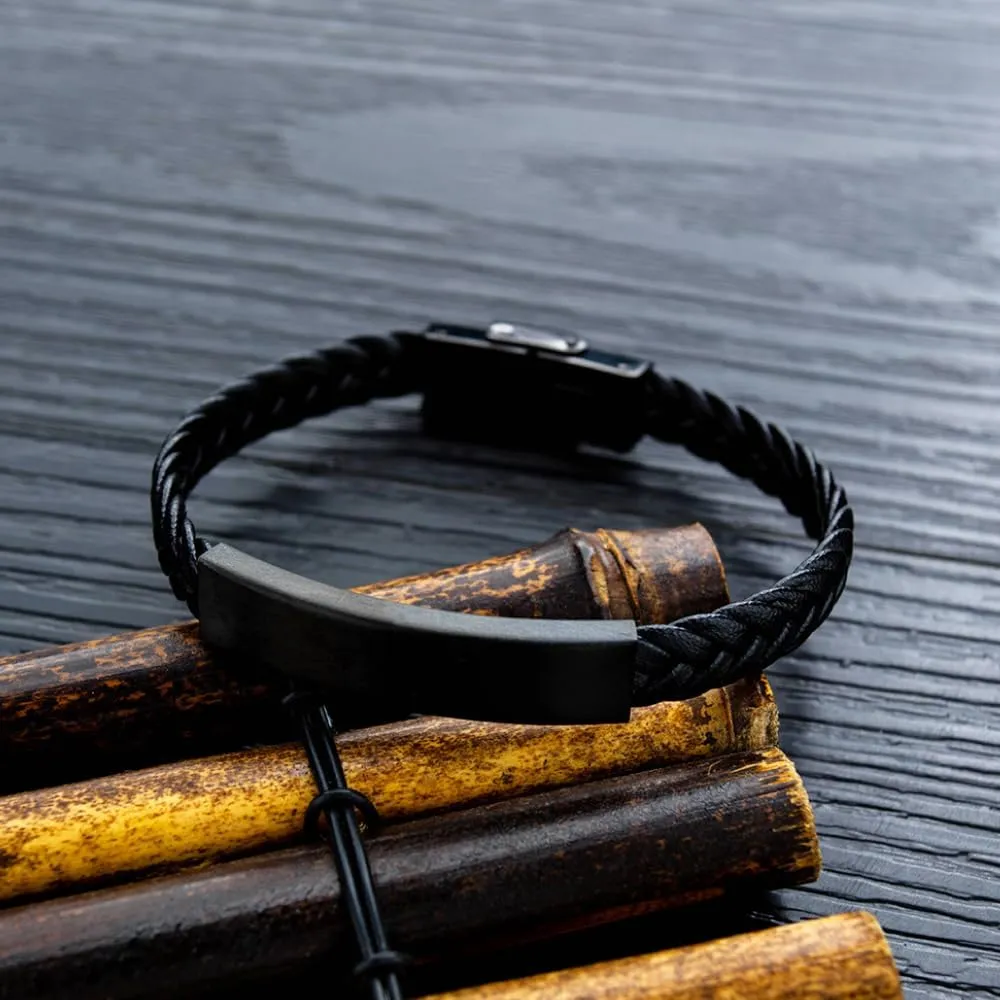 To My Son In Law Braided Leather Bracelet Gifts From Mother In Law Father - Graduation Christmas Birthday Gifts For Son From Mom Dad, Inspirational Motivational Engraved Personalized Gifts