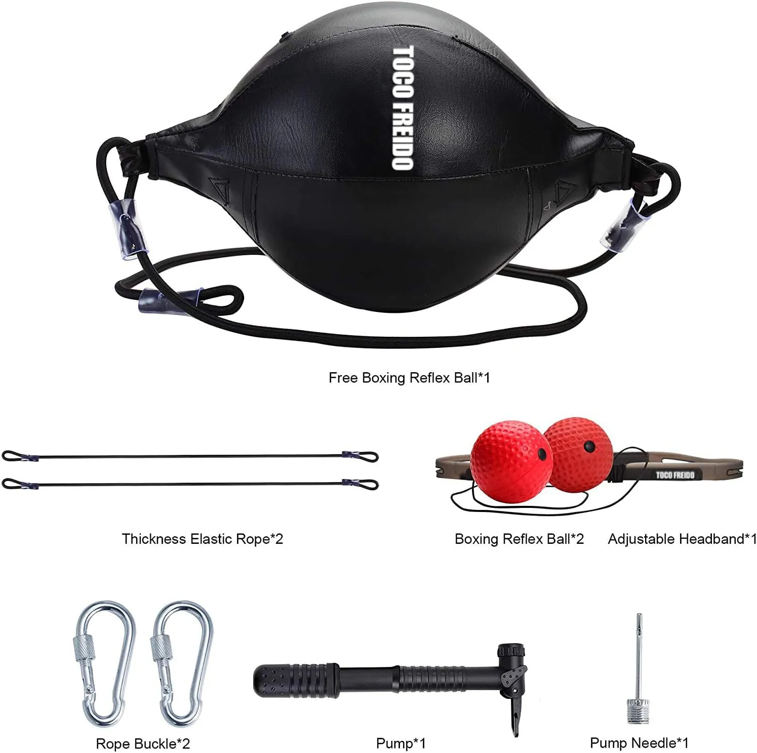TOCO FREIDO Double End Punching Ball, Speed Bag with Difficulty Levels Boxing Reflex Ball with Headband, Perfect for Reaction, Agility, and Hand Eye Coordination Training