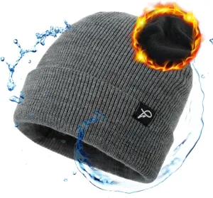 TOP-EX L/XL/XXL Waterproof Beanie Fleece Lined Hat for All-Weather Winter Warm
