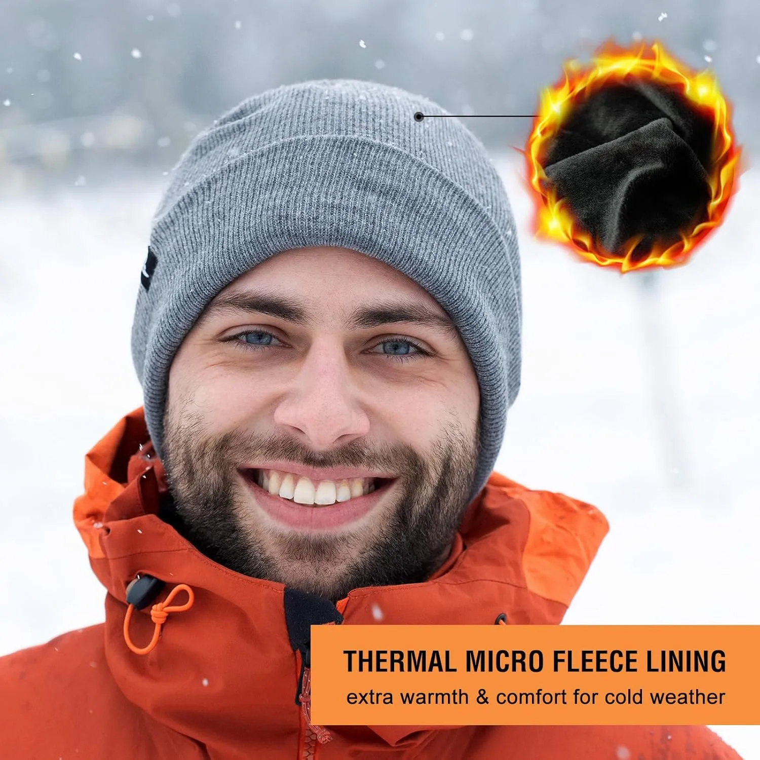 TOP-EX L/XL/XXL Waterproof Beanie Fleece Lined Hat for All-Weather Winter Warm