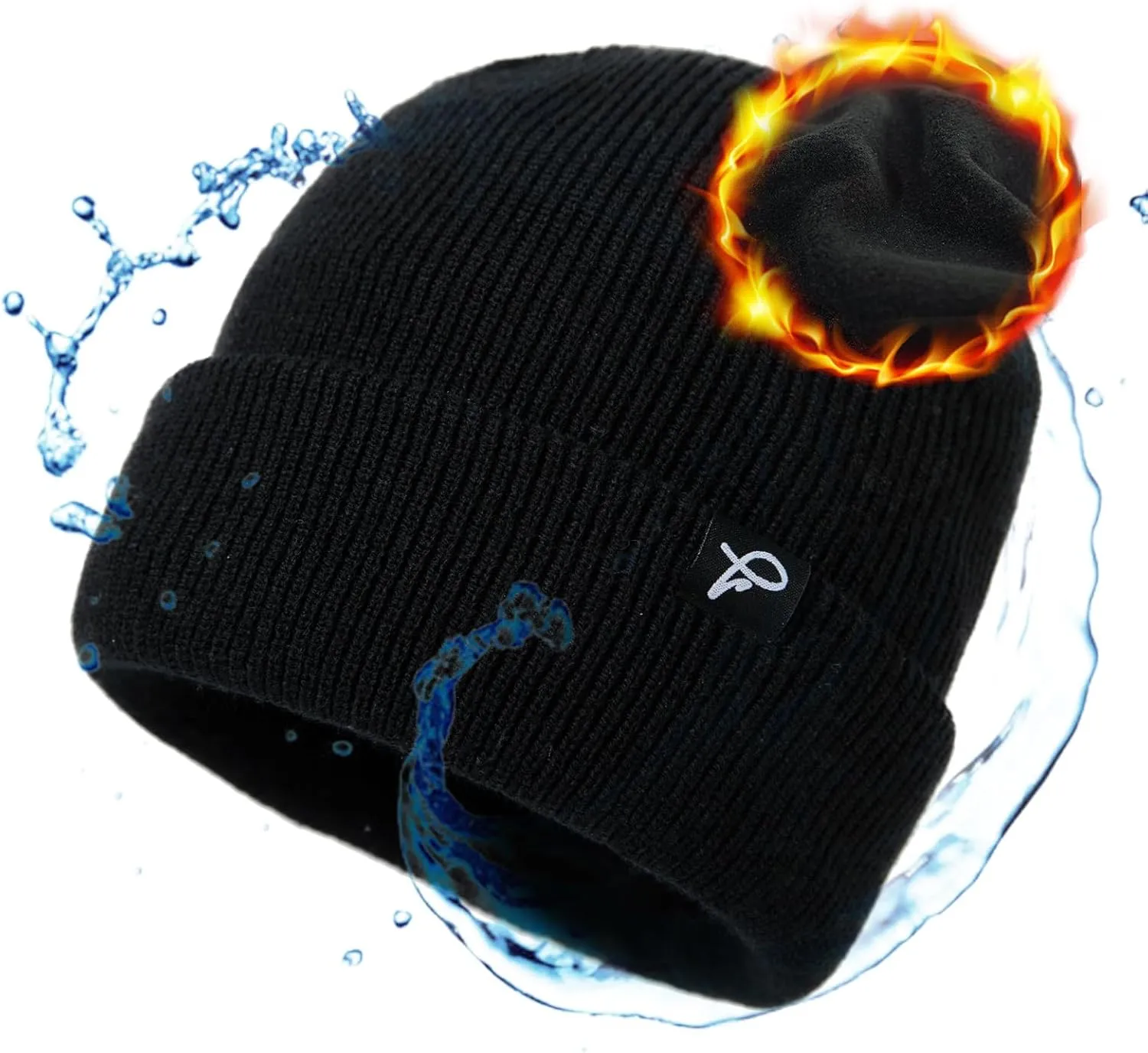 TOP-EX L/XL/XXL Waterproof Beanie Fleece Lined Hat for All-Weather Winter Warm