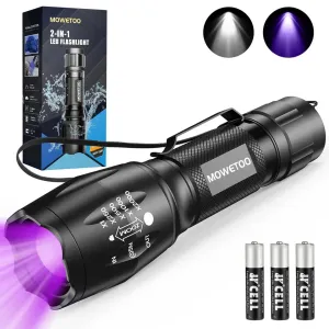 Torch, UV Lamp 2 in 1 UV Lamp Light LED Torch, 395 nm Ultraviolet Torch 4 Modes