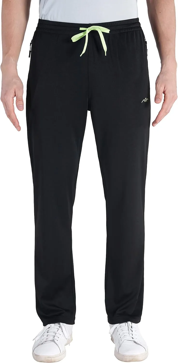 TRAILSIDE SUPPLY CO. Mens Lightweight Track Pants,Stretchy Pants with Zipper Pockets