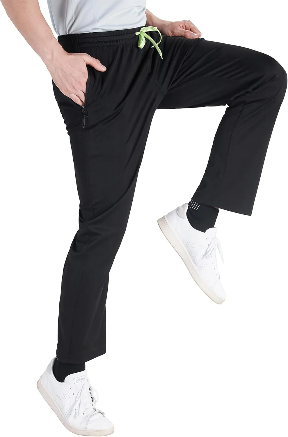 TRAILSIDE SUPPLY CO. Mens Lightweight Track Pants,Stretchy Pants with Zipper Pockets