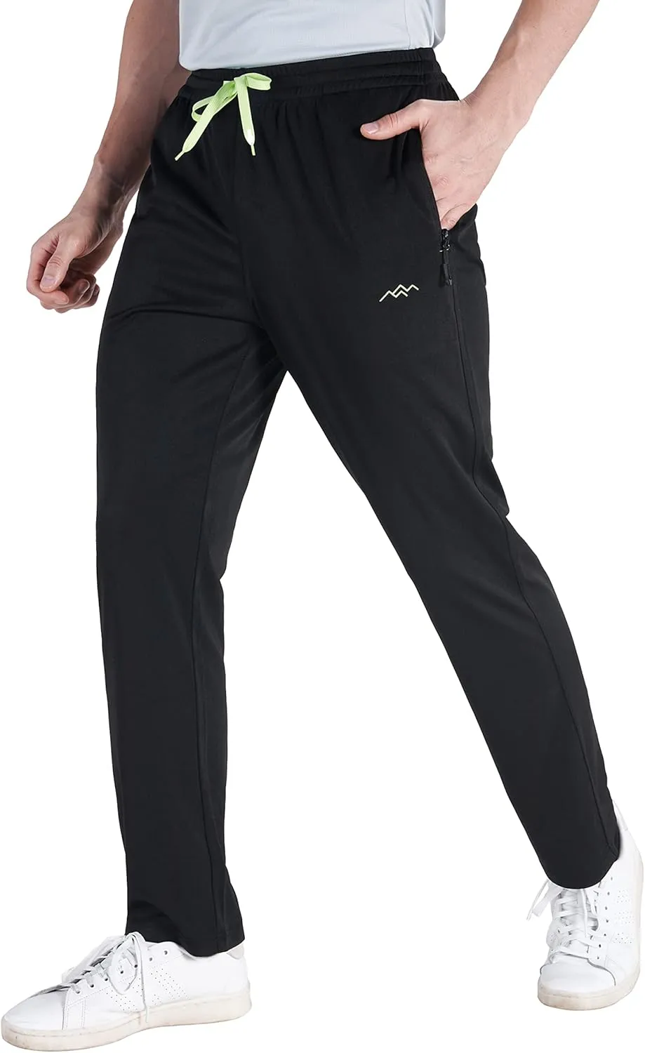 TRAILSIDE SUPPLY CO. Mens Lightweight Track Pants,Stretchy Pants with Zipper Pockets