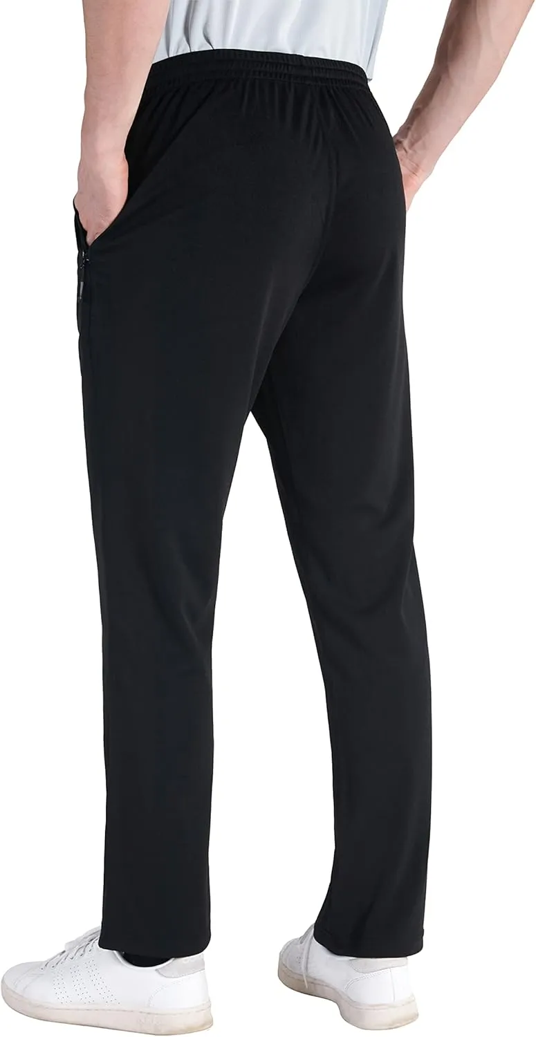 TRAILSIDE SUPPLY CO. Mens Lightweight Track Pants,Stretchy Pants with Zipper Pockets