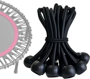 Trampoline Replacement Bungees Cords, Bungee Cords for Trampoline, 15 PCS Heavy Duty Ball Bungees Bands, Fitness Trampoline Accessories Ball Elastic Rope with T-Hook Pull Tool