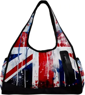 Travel Bag,Mens Gym Bag,Womens Gym Bag,British Flag Retro Doodle,Sports Bag