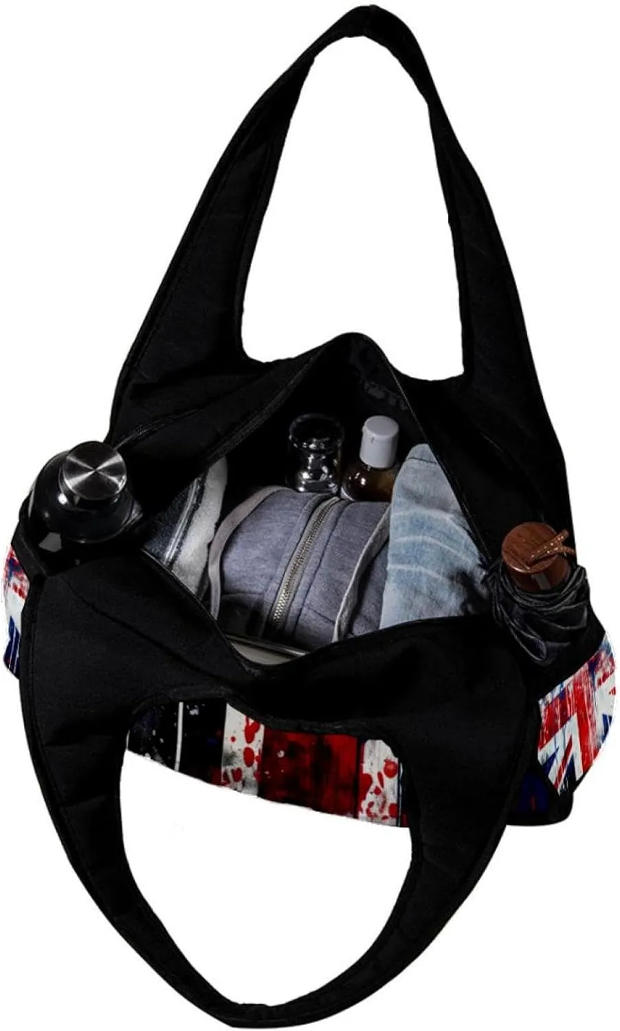 Travel Bag,Mens Gym Bag,Womens Gym Bag,British Flag Retro Doodle,Sports Bag