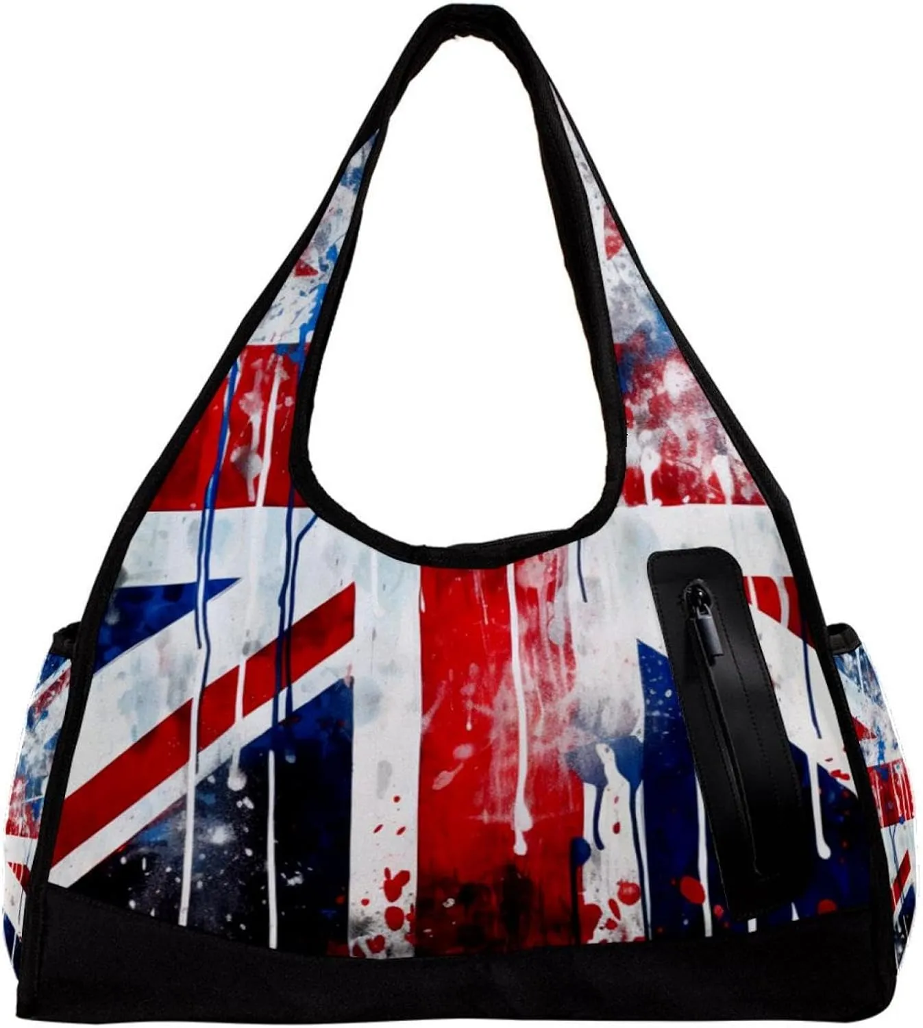 Travel Bag,Mens Gym Bag,Womens Gym Bag,British Flag Retro Doodle,Sports Bag