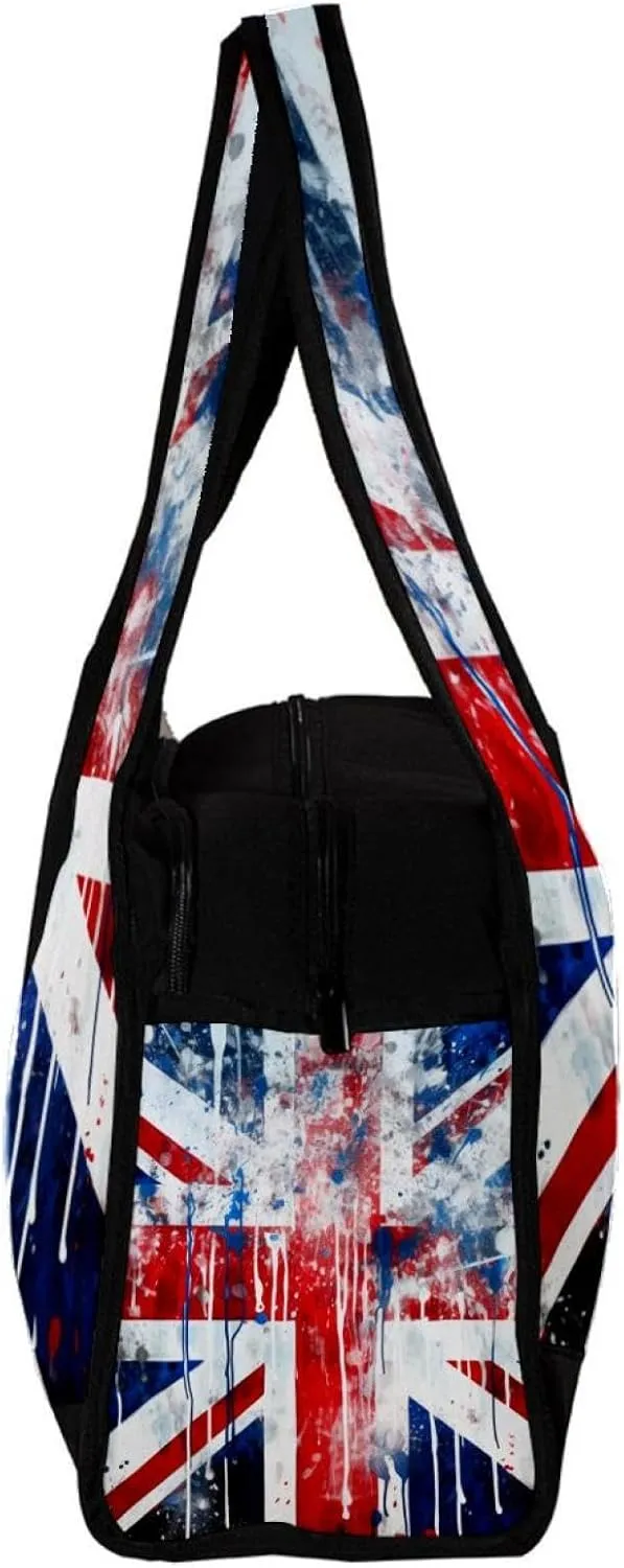 Travel Bag,Mens Gym Bag,Womens Gym Bag,British Flag Retro Doodle,Sports Bag