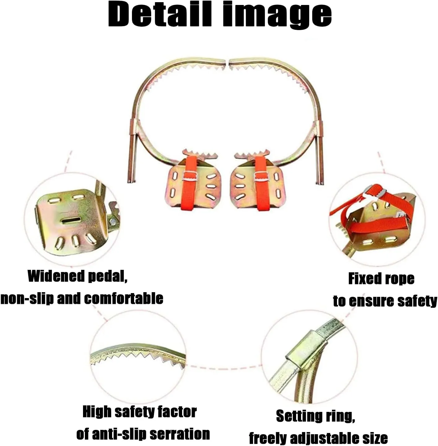 Tree Climbing Spike, Tree Climbing Gear, Non-Slip Stainless Steel Crampons for Electricians with Tree Care Function - Stainless Steel Outdoor Sports Products