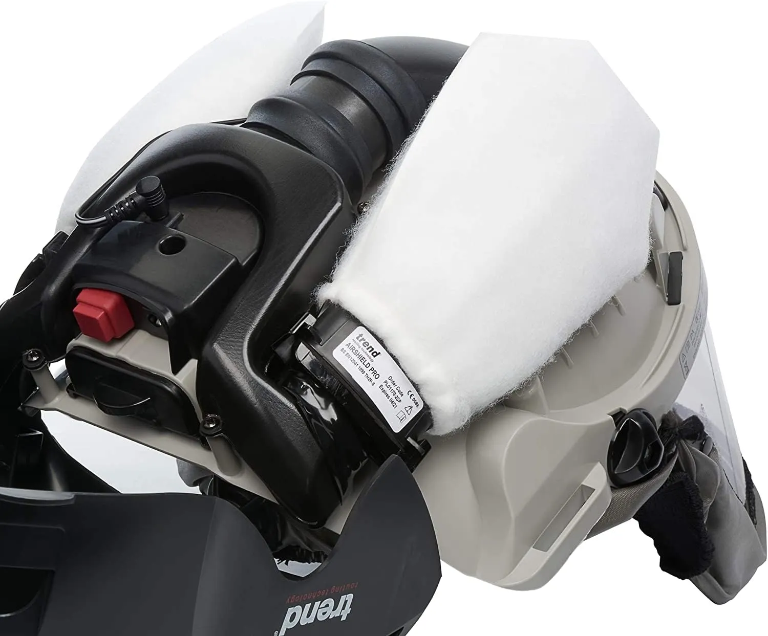 Trend Airshield Pro Full Faceshield, Dust Protector, Battery Powered Air Circulating Mask for Woodworking, AIR/PRO