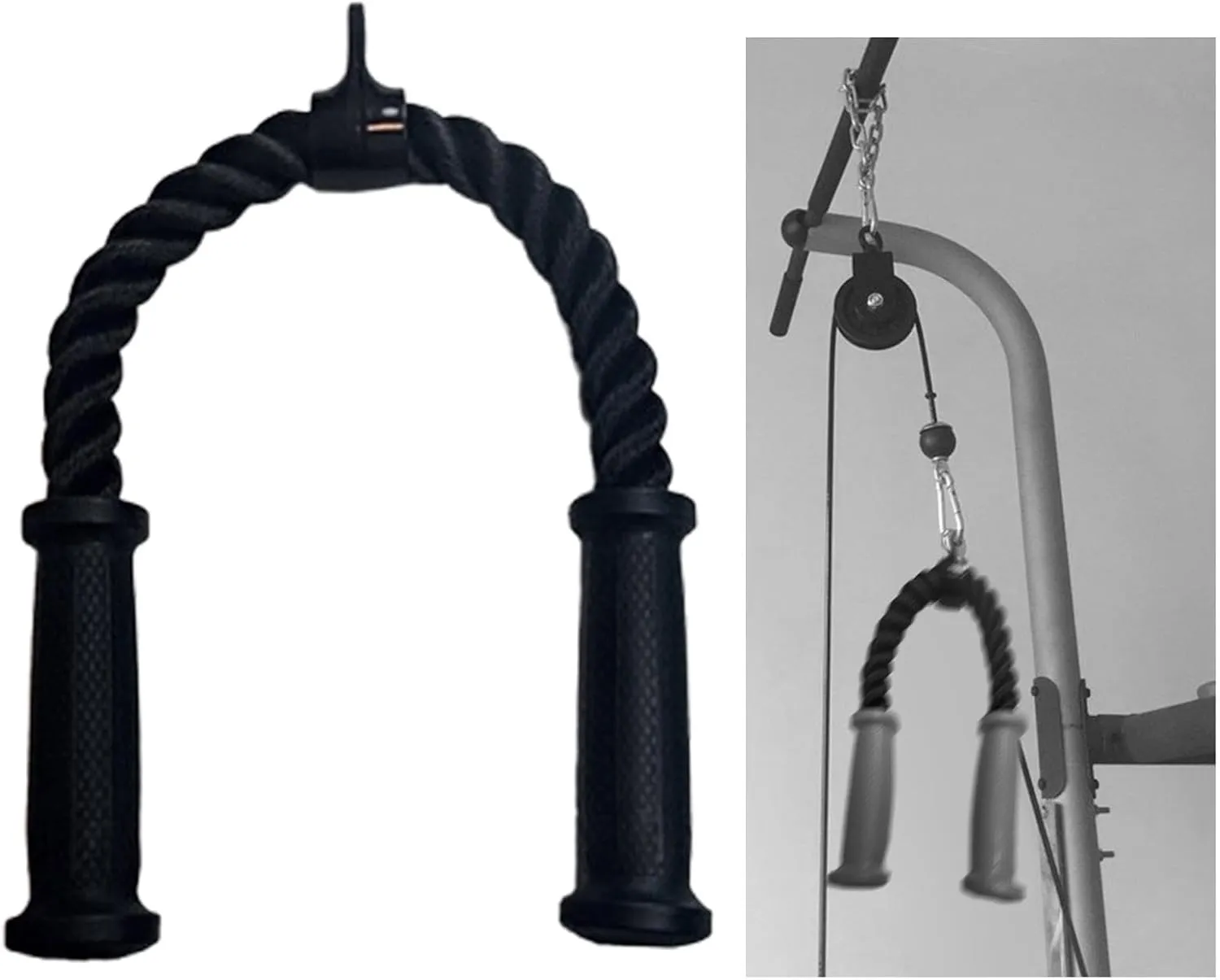 Triceps Rope Cable Machine Attachment Lightweight Twisted Pull Down Rope Easy to Use for Strength Training Gym System