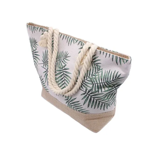 TROPICAL LEAF BEACH TOTE BAG